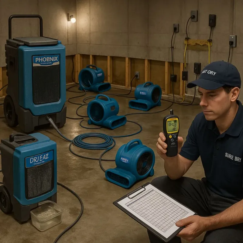 Structural Drying and Dehumidification process in Sand Lake, MI